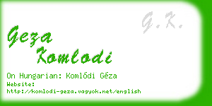 geza komlodi business card