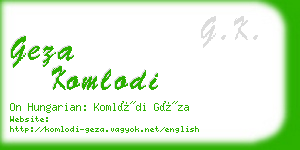 geza komlodi business card